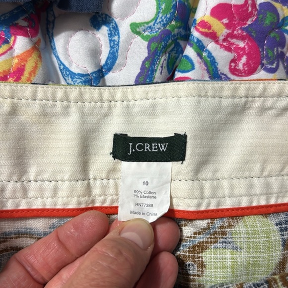 J. Crew Patterned Floral Cotton Button Front Mini Skirt Size: 10 Length: 17” - Picture 5 of 7